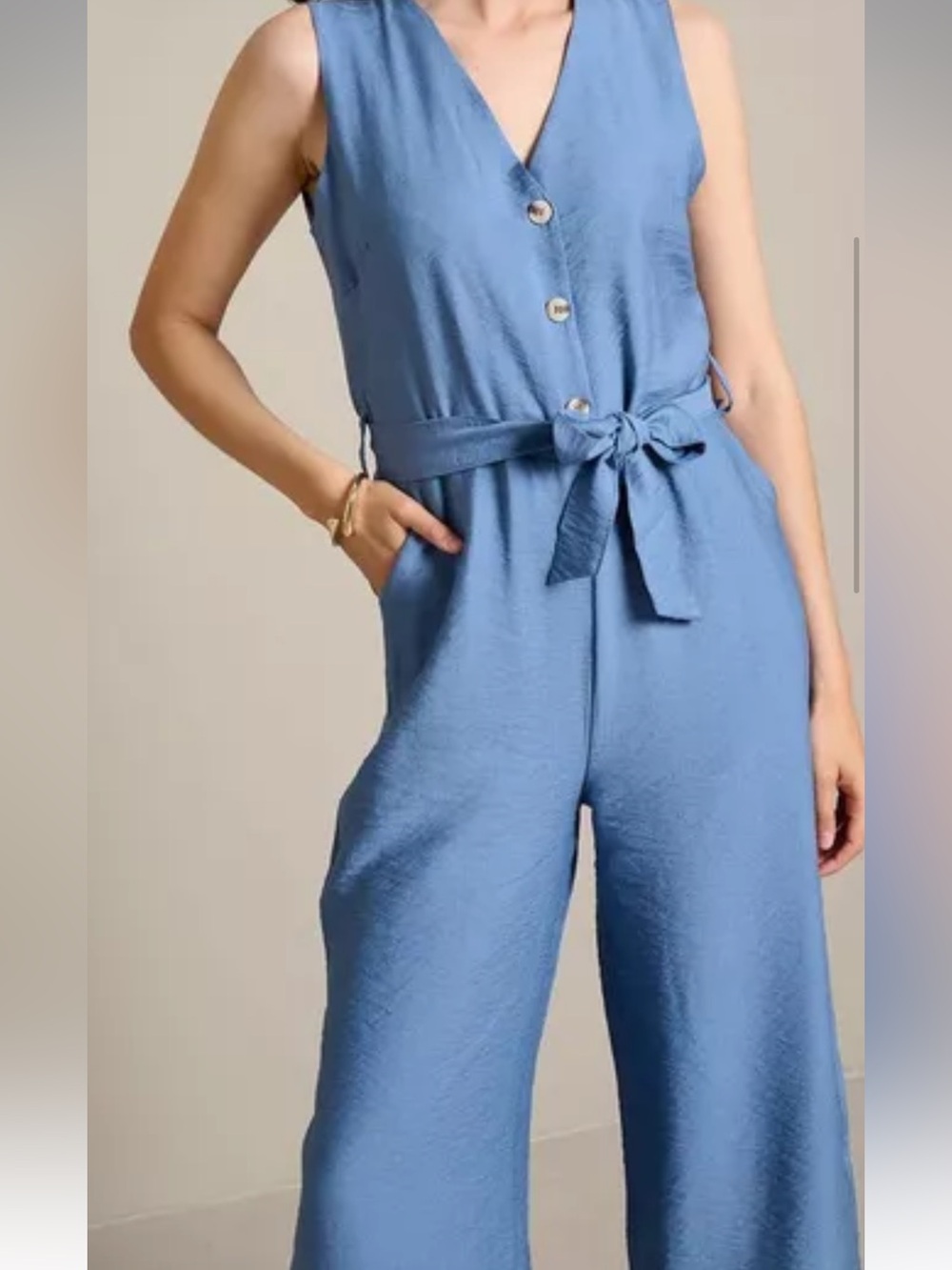 Cupshe Sleeveless V-Neck Wide-Leg Jumpsuit - NWT - Size M